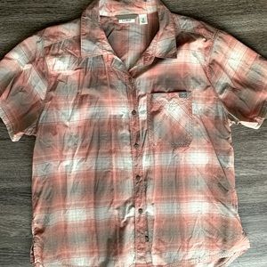 L.L. Bean Short-Sleeve Button Down Shirt, Pink, Medium